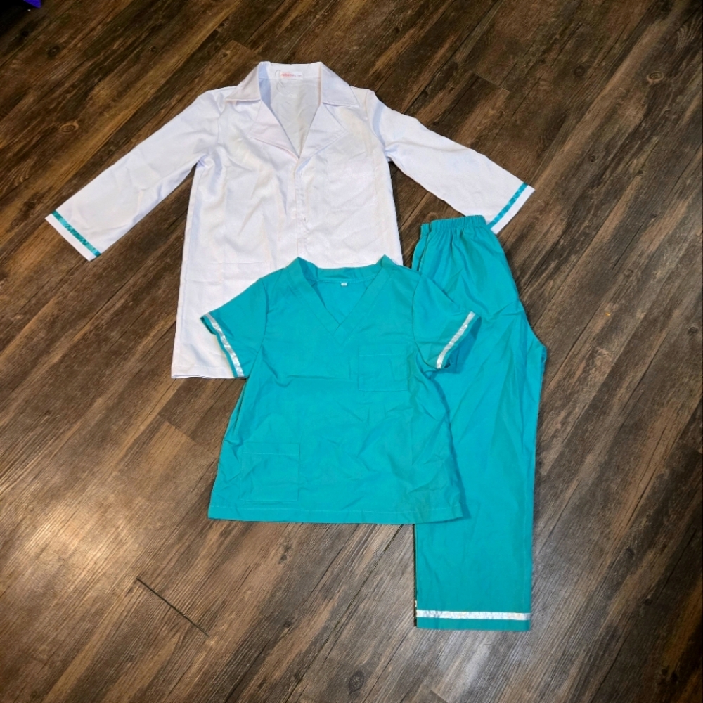 Toddler Kids Doctor Coat Scrubs Set